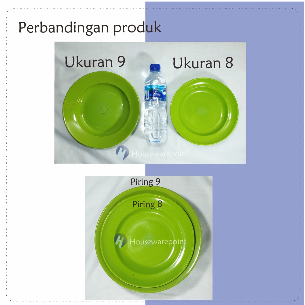 12 pcs Piring plastik ukuran 8 / Piring makan plastik/ Piring murah-2