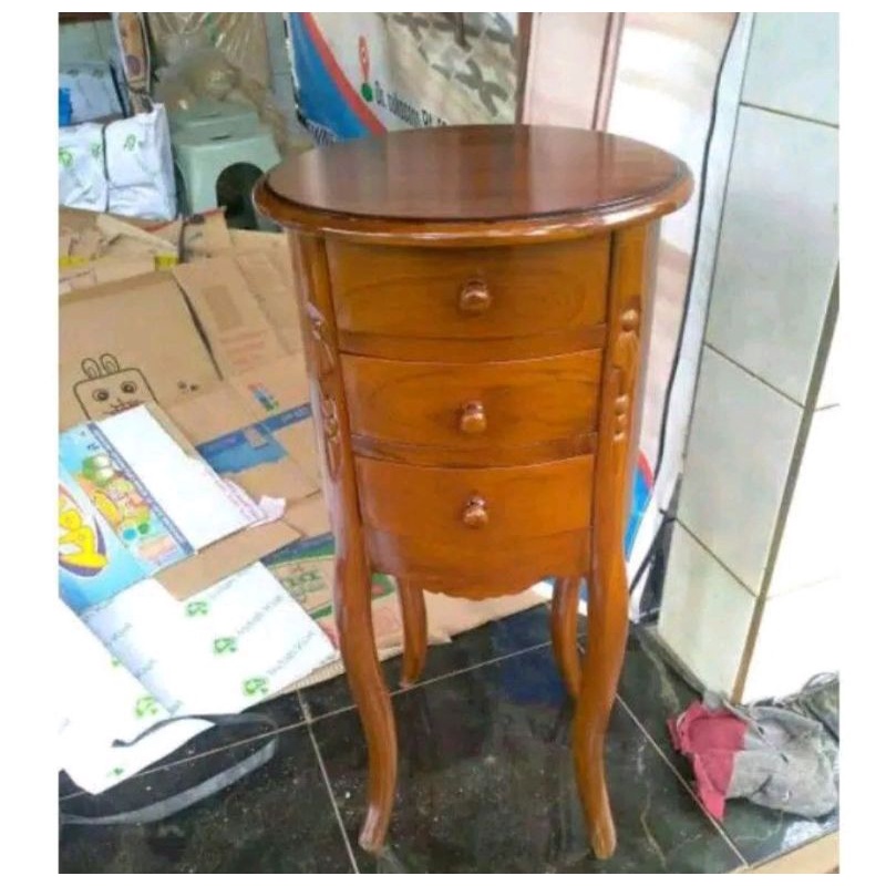 NAKAS CEMPOLONG BULAT FUFNITURE JATI | NAKAS CEMPOLONG KAYU JAGI JEPARA