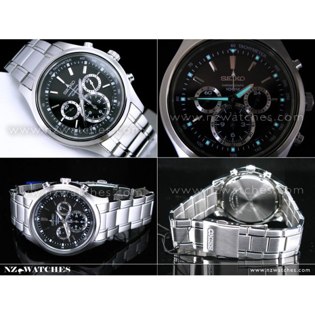 Seiko Quartz SRW001P1 Chronograph Black Dial | Jam Pria SRW001