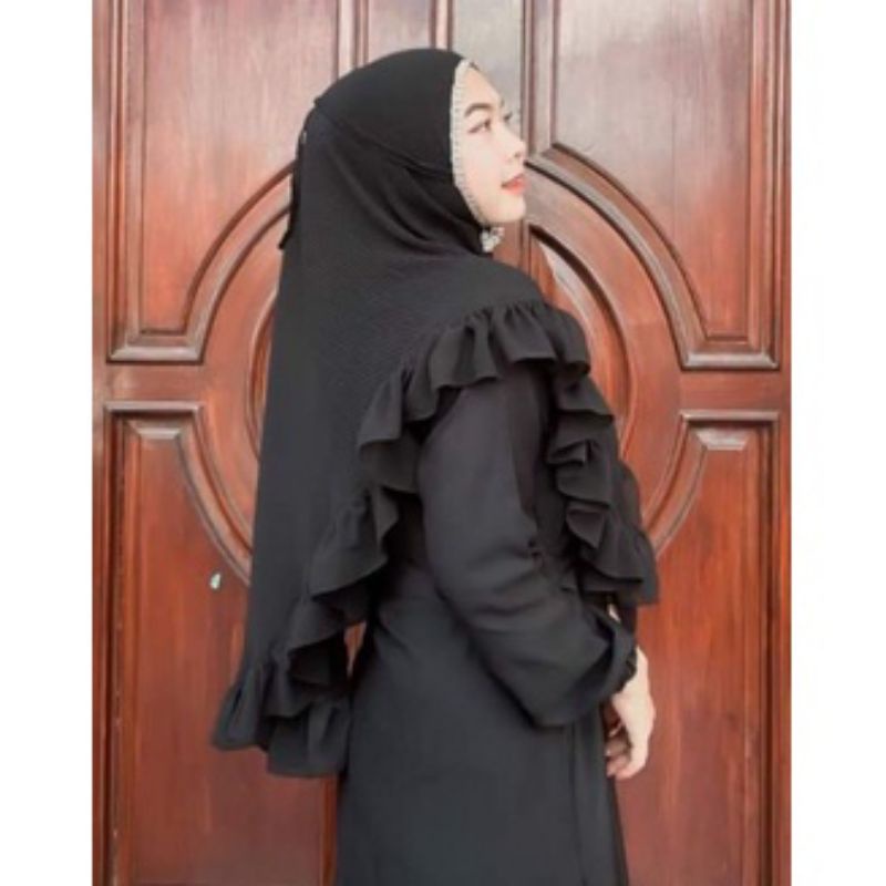 TERBARU!!!BERGO MARYAM PLISKET REMPEL TALI RENDA PRADA-1