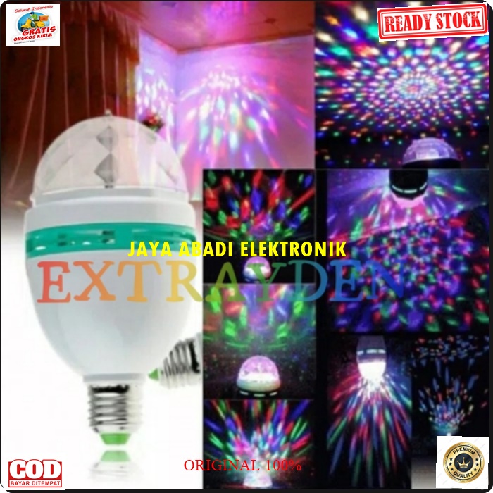 G223 ORIGINAL LAMPU DISKO DISCO LED E27 VARIASI MOTIF RGB LAMP KELAP KELIP BOHLAM SINAR CAHAYA WARNA WARNI VARIASI MOTIF COLOR COLOUR DOBEL DOUBLE BULB MAGIC WATT SINAR TERANG PENERANG LAMP BOHLAM SINAR TERANG DINDING WALL TEMBOK PORTABLE G223   Original