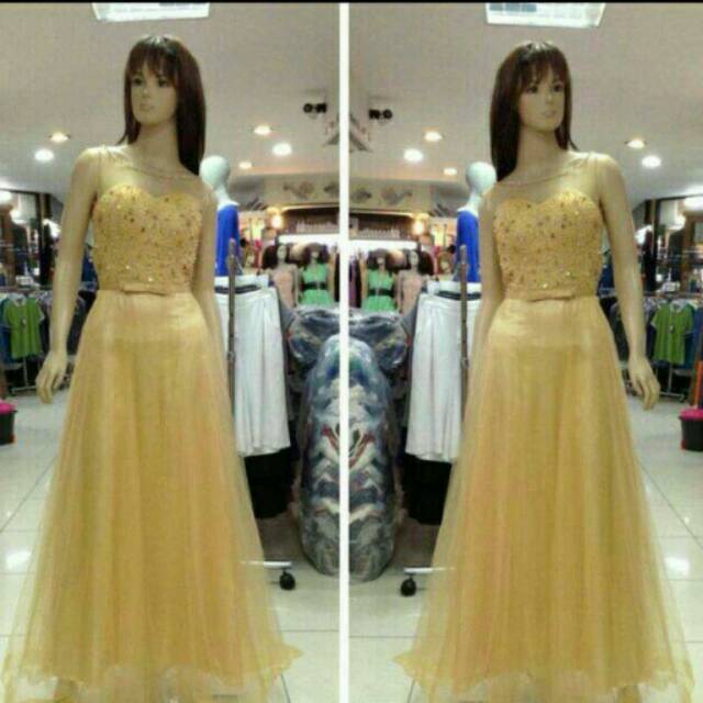 gaun pesta / gaun gold / gown / gold gown / dress pesta / long dress