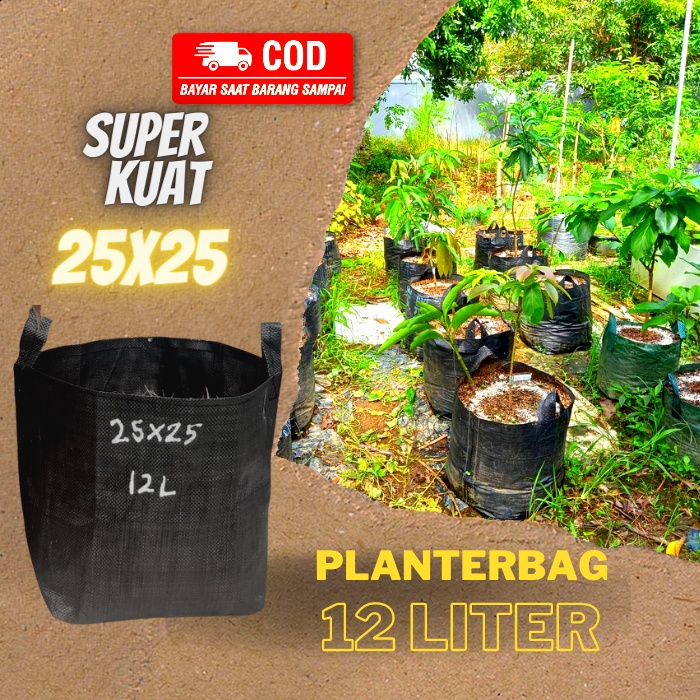 PLANTERBAG planter bag pot  25x25 12 liter kecil cabe  hitam hape besar jahe noblem  premium persegi