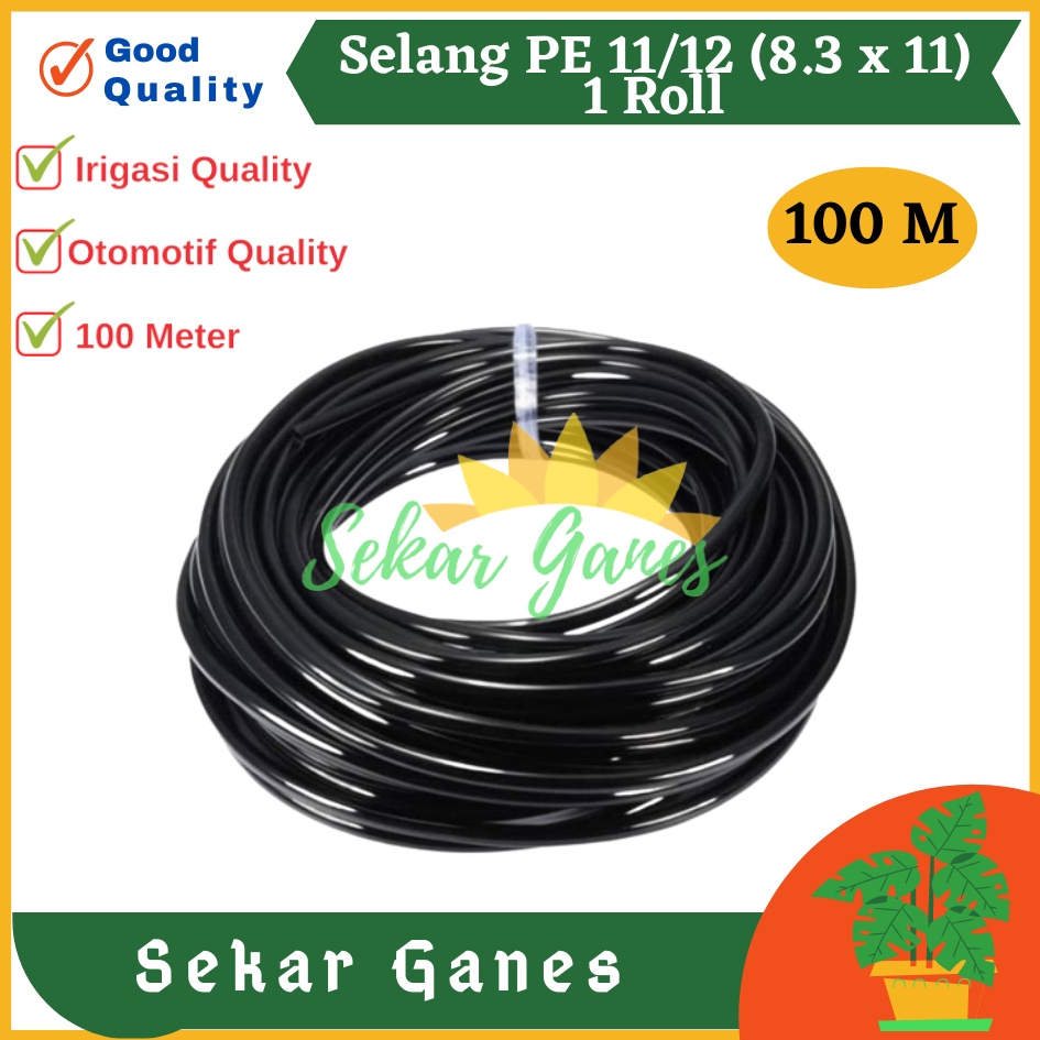 Sekarganes 100 Meter Selang 11MM 1 Rol 100M Selang Pe 11 Mm Hidroponik Irigasi Hose Hydroponic Air Sprayer Kabut - SELANG PE 8 / 11MM ALAT SIRAM HOSE IRIGASI HIDROPONIK FERTIGASI SPRAYER MISTING HDPE TAMAN KEBUN AIR KNAPSACK GENDONG 8 12 MM