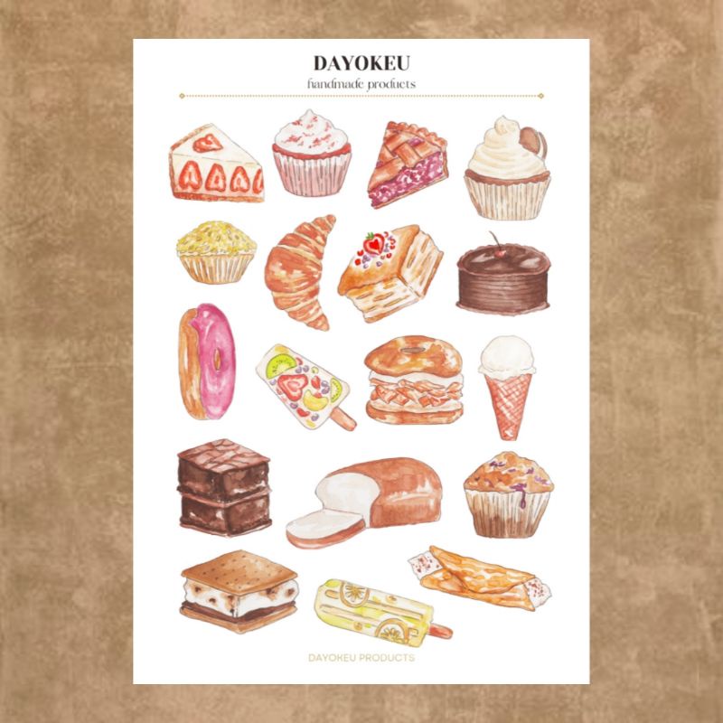 

[10 Pcs] Sticker Aesthetic Die Cut - Sticker Food