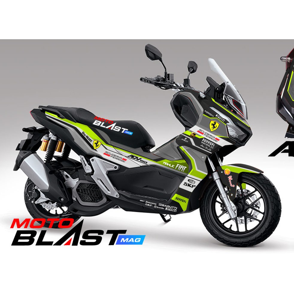 Decal Stiker Honda ADV 150 Silver CBS Ferrari Greenlime Full Body Motoblast