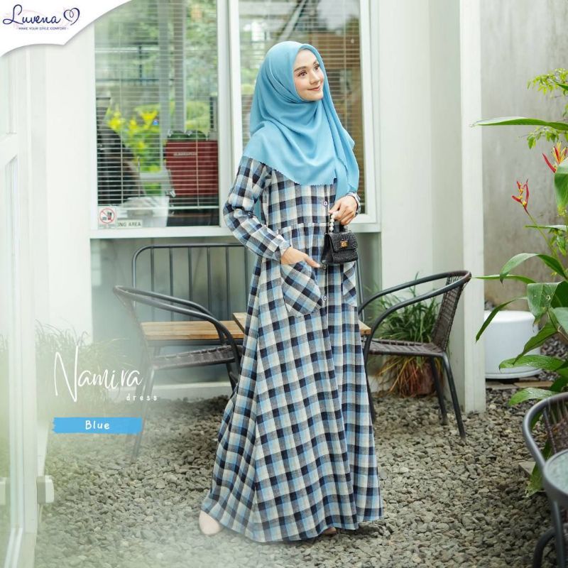Gamis Namira Ori by Luvena// Gamis terbaru Busui Bahan Flanel