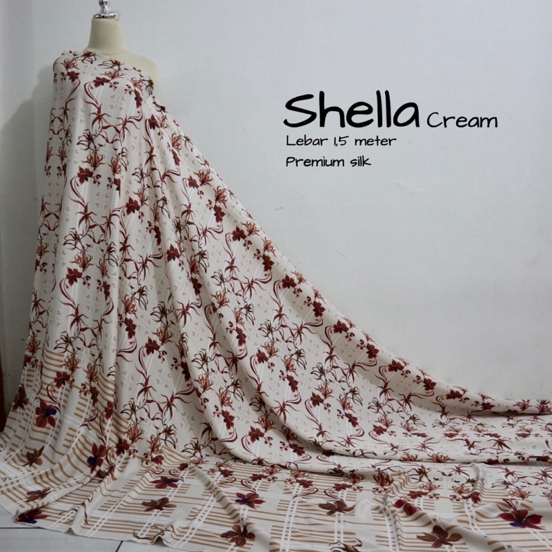 Kain silk copy motif wearing klamby | kain seragaman | bahan gamis