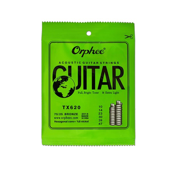 Orphee Senar Gitar Akustik String 75/25 Bronze TX620 TX630 TX640 Free 1 Pick 1 Capo