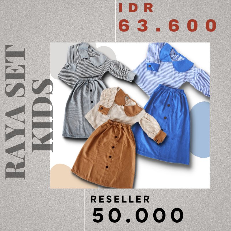 RAYA SET - Promo 10.10 Setelan Anak Baju Muslim Bayi Baby Kids Cewe Perempuan Katun Murah Lucu Gamis 1 2 3 4