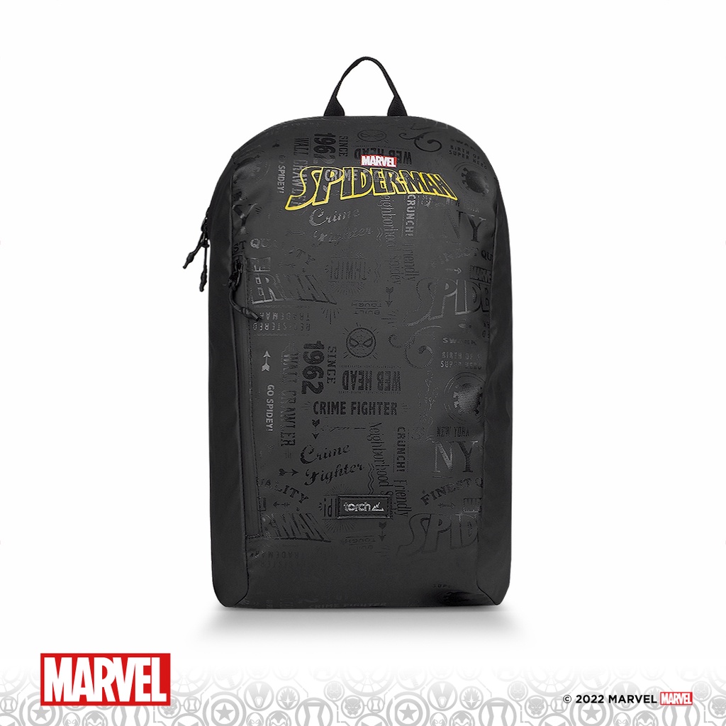 TORCH Depok Spider-Man 1 Yellow Typography Backpack Kazo 19 Liter Black