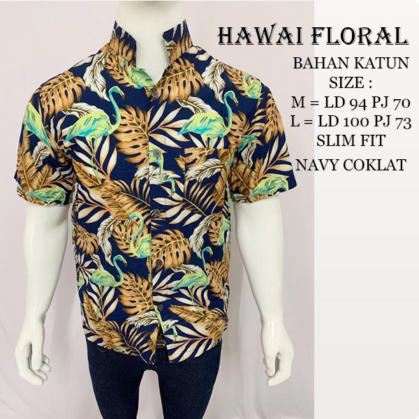 Kemeja Pria Hawai Floral