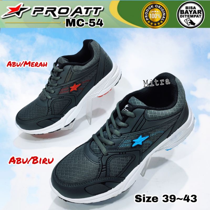 Sepatu Olahraga Sport Shoes Pria Lelaki Laki Dewasa PRO ATT MC 54 Original Asli Warna Abu Merah Biru