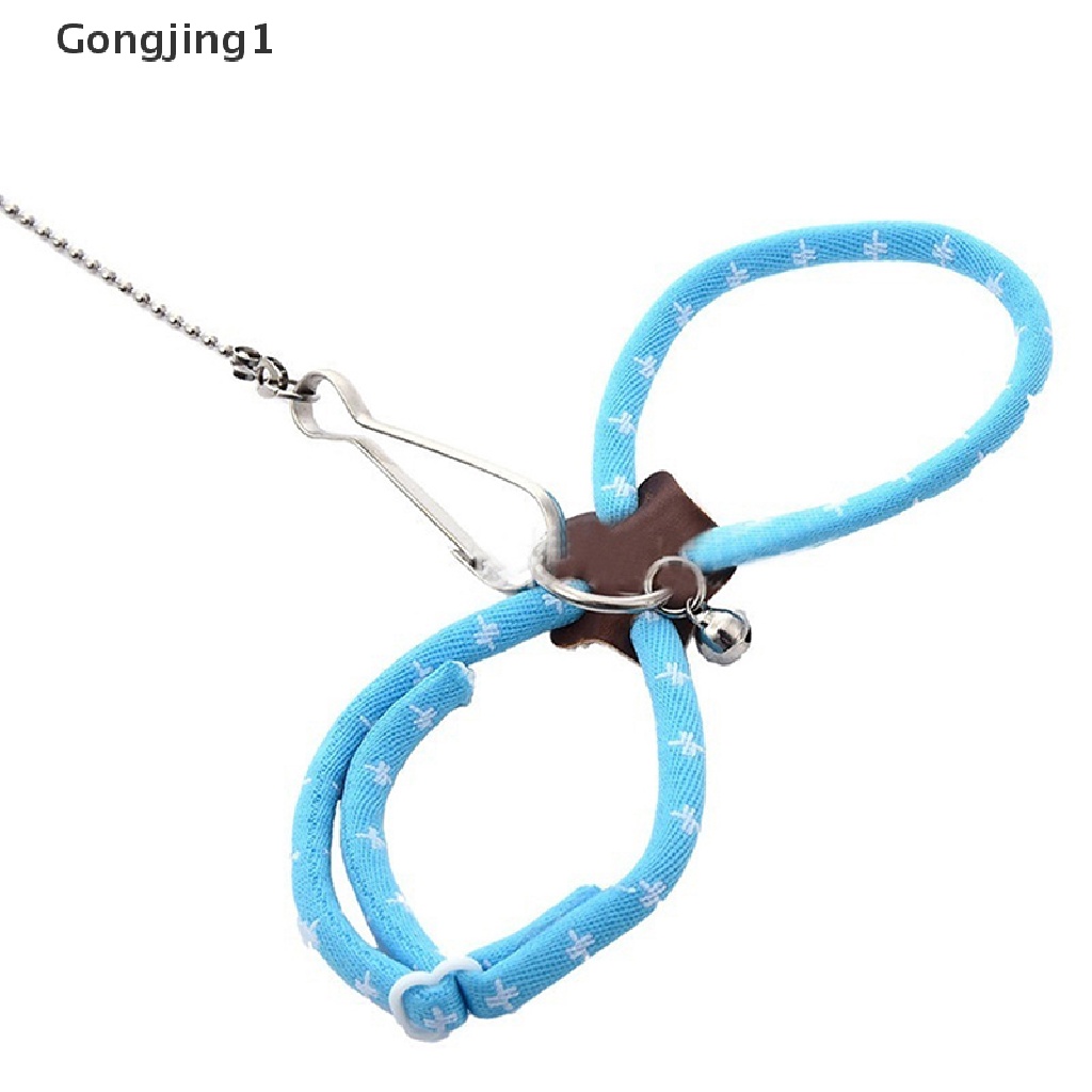 Gongjing1 Set Tali Tuntun Harness Adjustable Dengan Lonceng Untuk Hamster / Musang Peliharaan