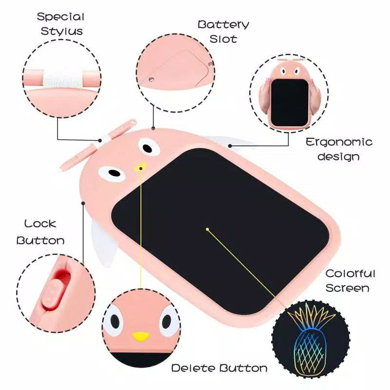 TOYS | Penguin LCD Writing / Drawing Pad / Papan Tulis Anak / LCD Writing Board 8.5&quot;