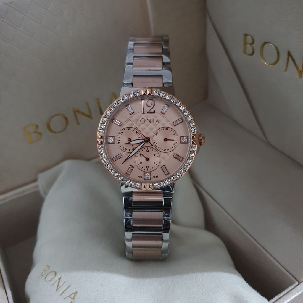 JAM TANGAN PRIA WANITA | RANTAI | KULIT | KARET | MURAH | Bonia 10433 Original