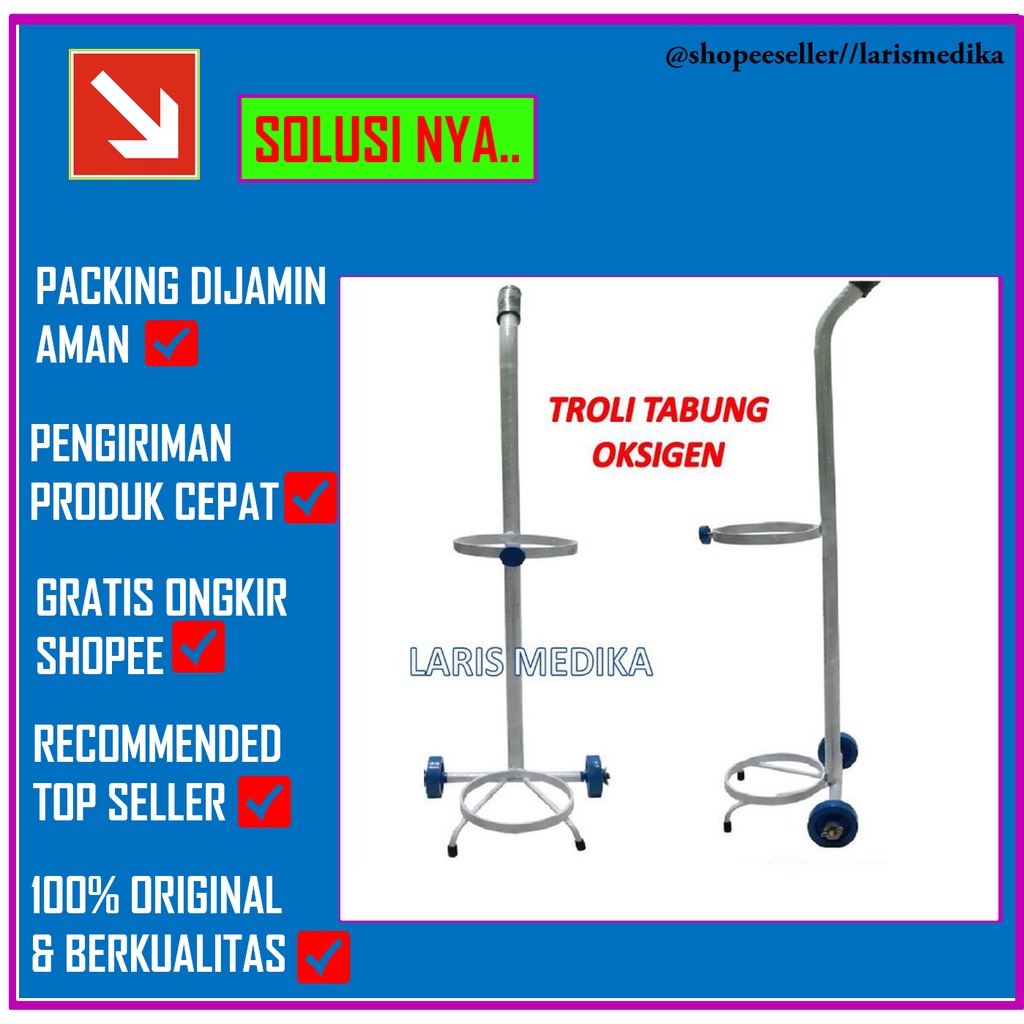 Trolly Tabung Oksigen O2 Ukuran 1m3 Tempat Taruh Oxigen Alat Pendorong Lori Lory Lorry Angkut Bantu Dorong Troli Troly Trolley Angkat COD - Troli Tabung Oksigen Troly Trolley Tabung Oksigen 1M3 Trolly oksigen 1m3