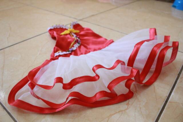 Dress shanghai merah satin untuk imlek 2019 baju kucing murah size S M L XL