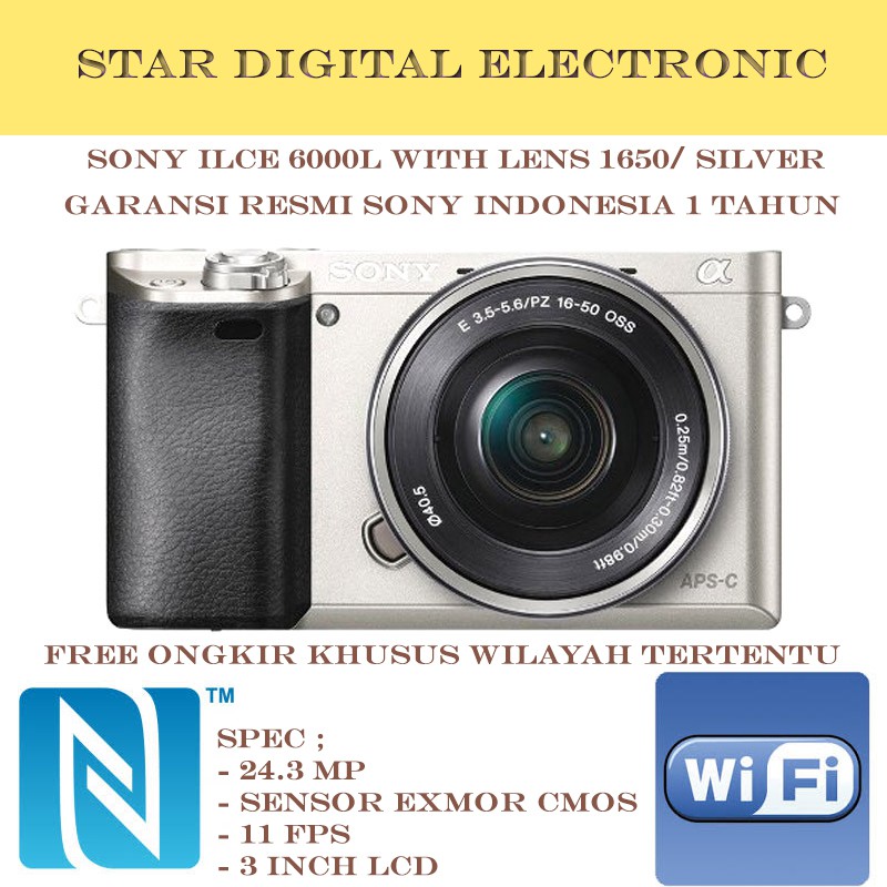 SONY MIRROLESS ILCE 6000L WITH LENSA SEL 1650-SILVER
