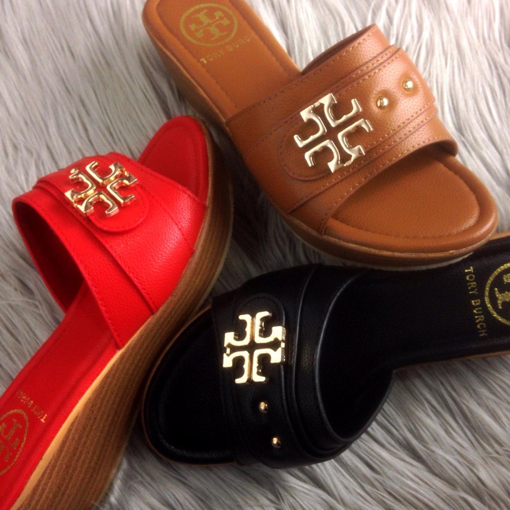 Jual #638-2 TORY BURCH Patty Platform Leather Wedges | Shopee Indonesia