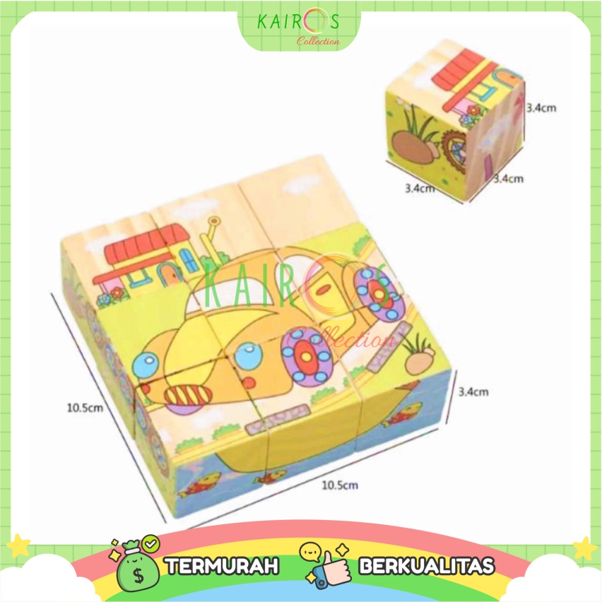 Puzzle Anak Edukasi Kayu Balok Jigsaw