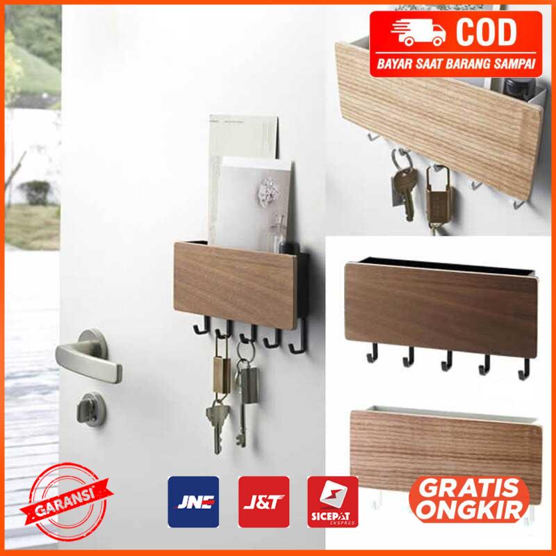 Gantungan Dinding Wall Hook Hanger Wooden 5 Hook GL31