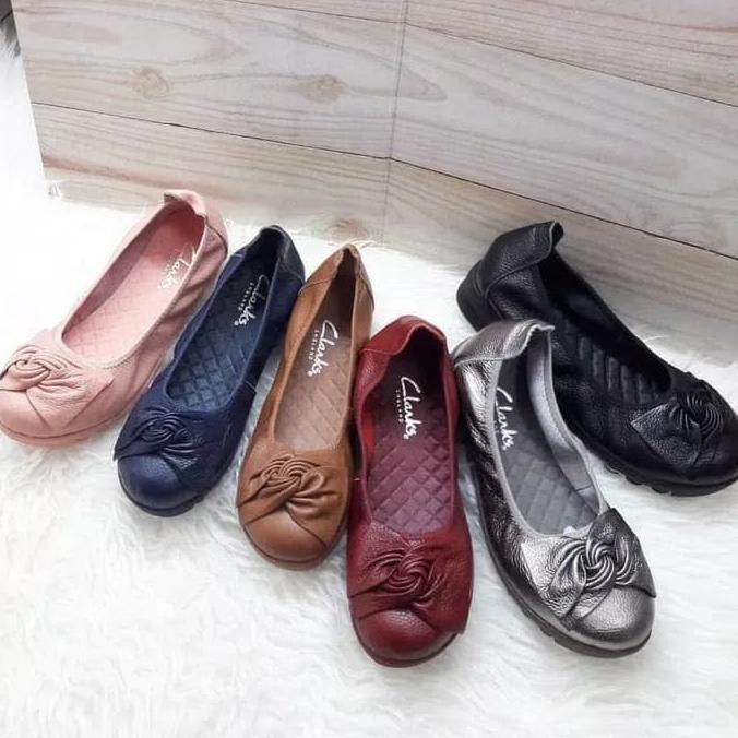 Diskon Sepatu Kerja Wanita Clarks Radial Ulir Flat Terbaru