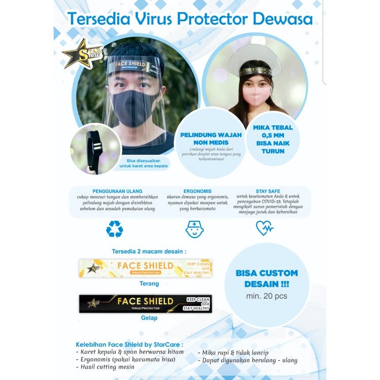 Face Shield Anak / Dewasa Pelindung Muka