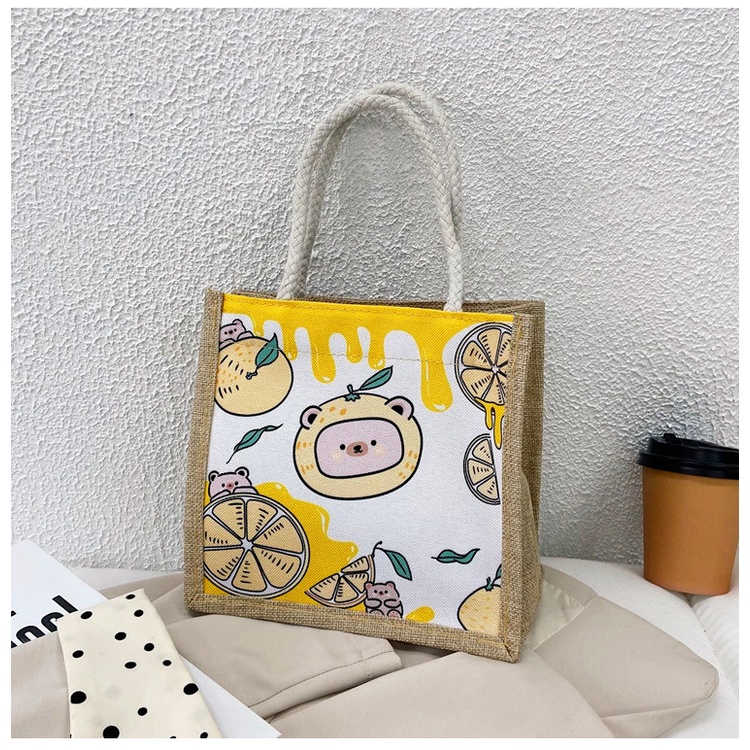 Drozenb Tas Tote Wanita Bahan Anyam Goni Resleting Mini/Totebag Fashion Korea Anyam Impor/Tas Tote Mini Bahan Goni Model Korea Fashion