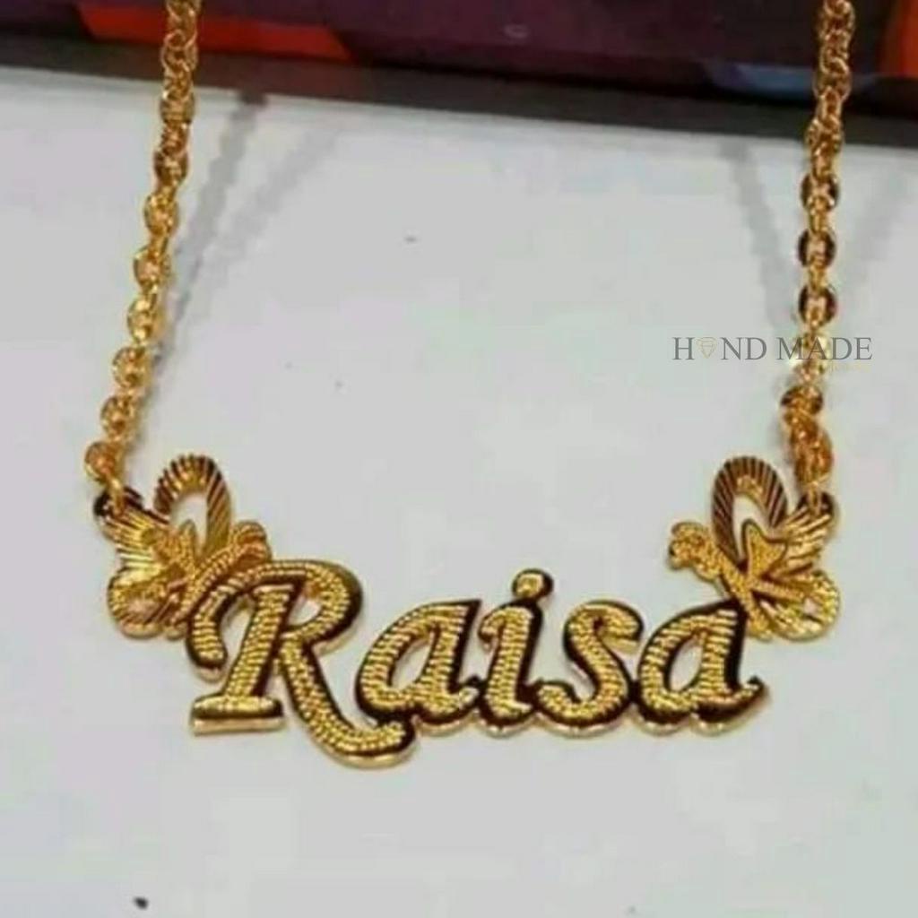 kalung nama titanium anti karat anak dewasa kalungnama aksesoris wanita necklace titanium aksesoris fashion