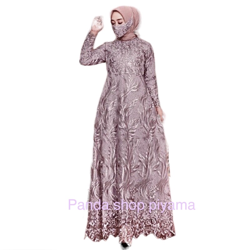 GAMIS BUSUI NAMIRA/TILE FULL BRUKAT MUTIARA/SIZE S M/L/XL/XXL/3L/DRESS KONDANGAN/GAMIS BRUKAT/TILE BRUKAT MUTIARA/GAMIS JUMBO/GAMIS REMAJA/GAMIS BUSUI KEKINIAN