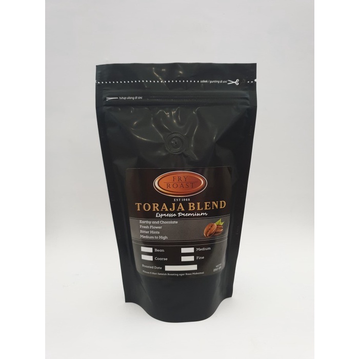 

gt201jyj Kopi Toraja Blend Premium 250 Gram (Arabika & Robusta) Biji/Bubuk - Biji Ds20X11