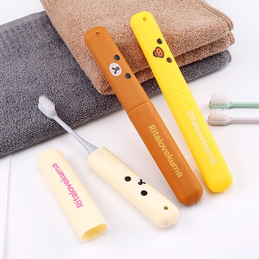 Tempat Sikat Gigi Rilakuma Kotak Penyimpanan Sikat Gigi Travel Motif Rilakuma/Kotak sikat gigi karakter tempat simpan sikat gigi kotak penyimpana/Tempat penyimpanan sikat gigi travelling motif lucu pratis multifungsin travel toothbrush box