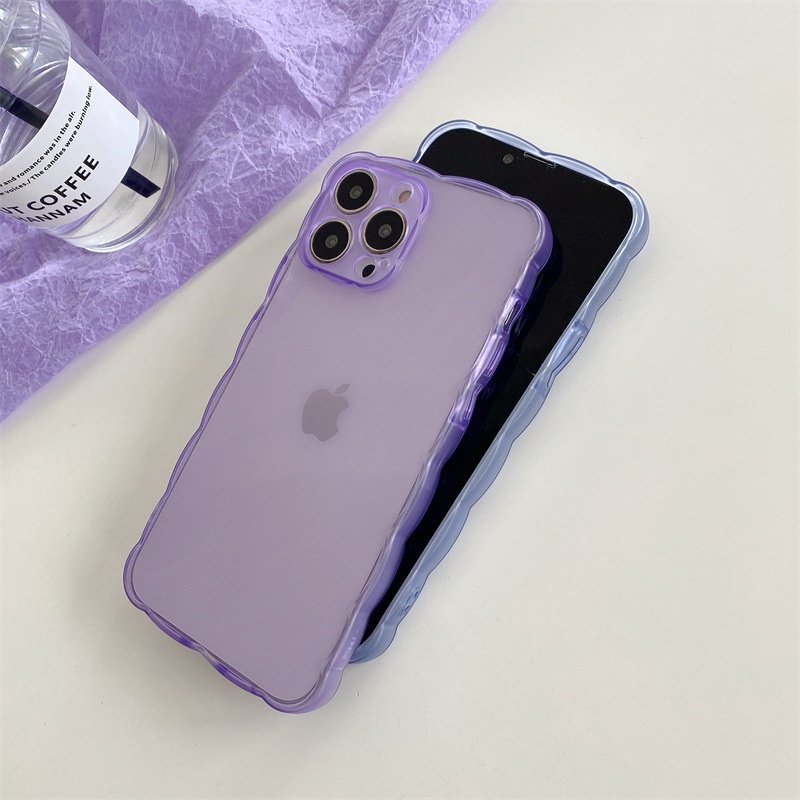 Case Pelindung Bahan TPU Transparan Bentuk Gelombang Untuk Iphone 7 8 PLUS X XR XS 11 12 13 Mini PRO MAX SE 2020