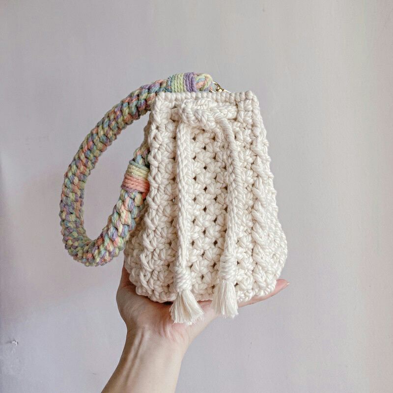 READY Macrame Bucket Bag