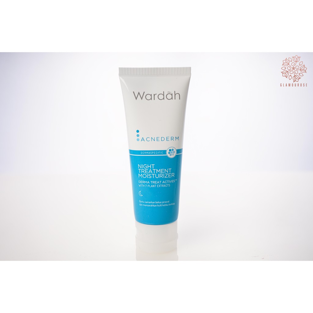 ❤️Glamouroseshop❤️ Wardah Acnederm Night Treatment Moisturizer 40 ml - Pelembab Wajah Berjerawat dengan BHA