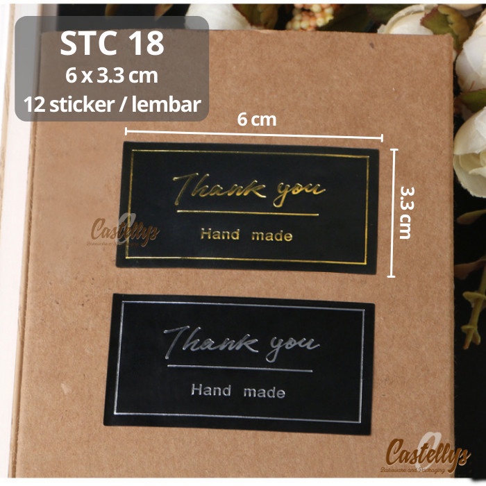 

STC 18 Stiker SILVER Label Thank You Stiker Kotak Kue Hampers Kado