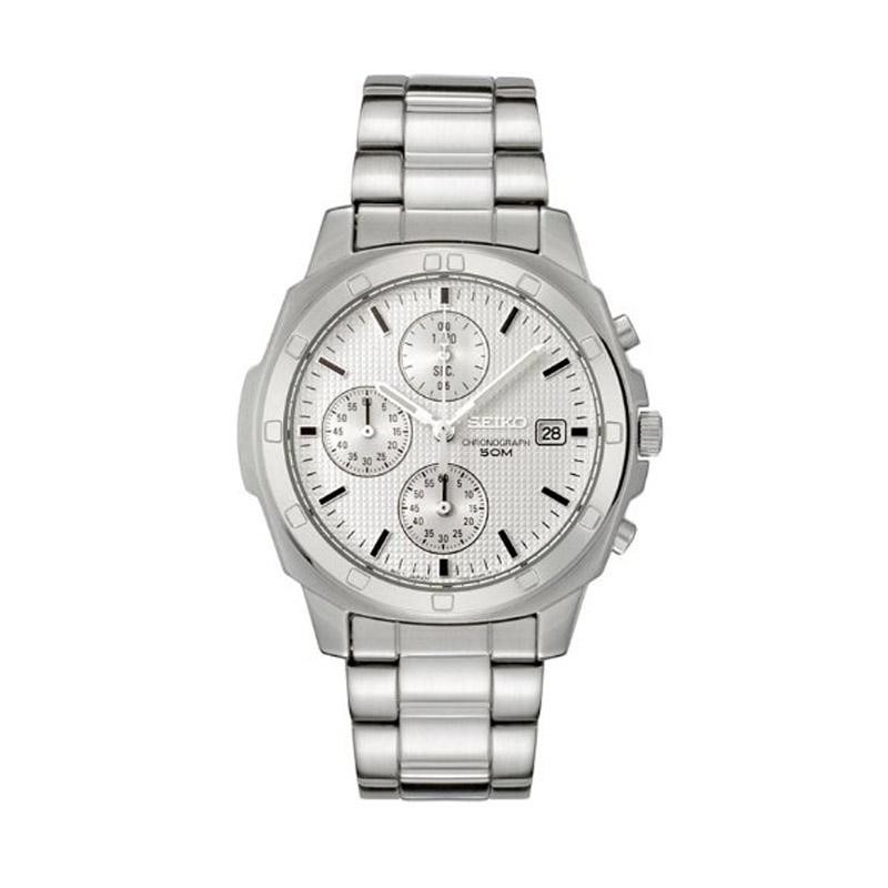 Seiko Quartz SNDB33P1 Chronograph 3 Siver SUbdials | Jam Pria SNDB33