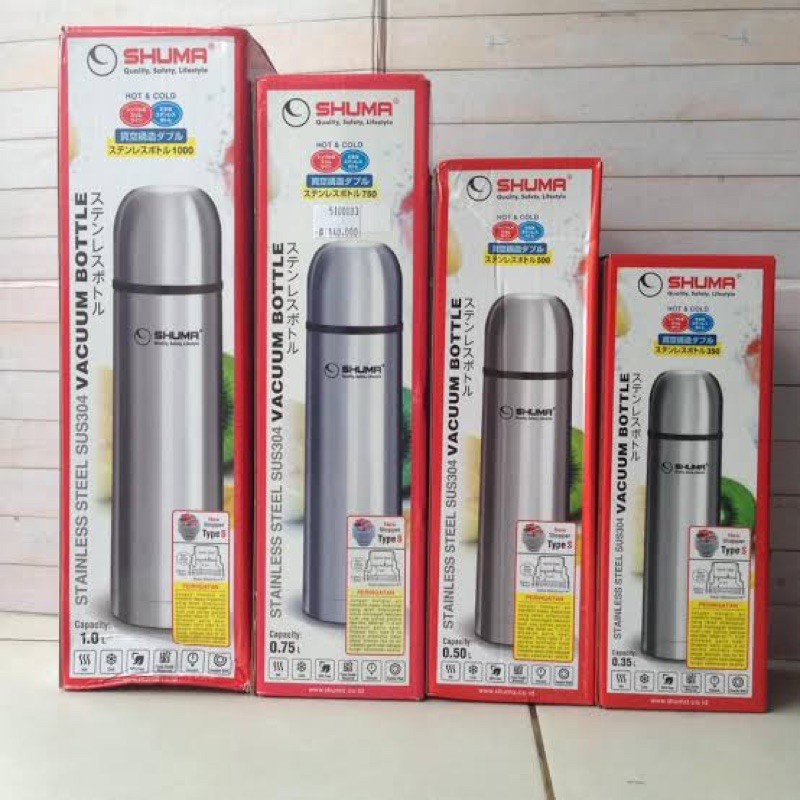 [ Shuma ] Thermos / Vacuum Flask / Termos Air Panas 350, 500, 750, 1000 ml - Dengan Tas