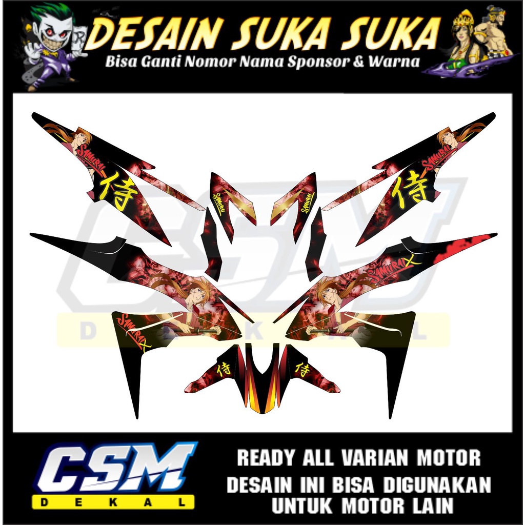 DECAL MOTOR SONIC SAMURAI STRIPING FULL BODY