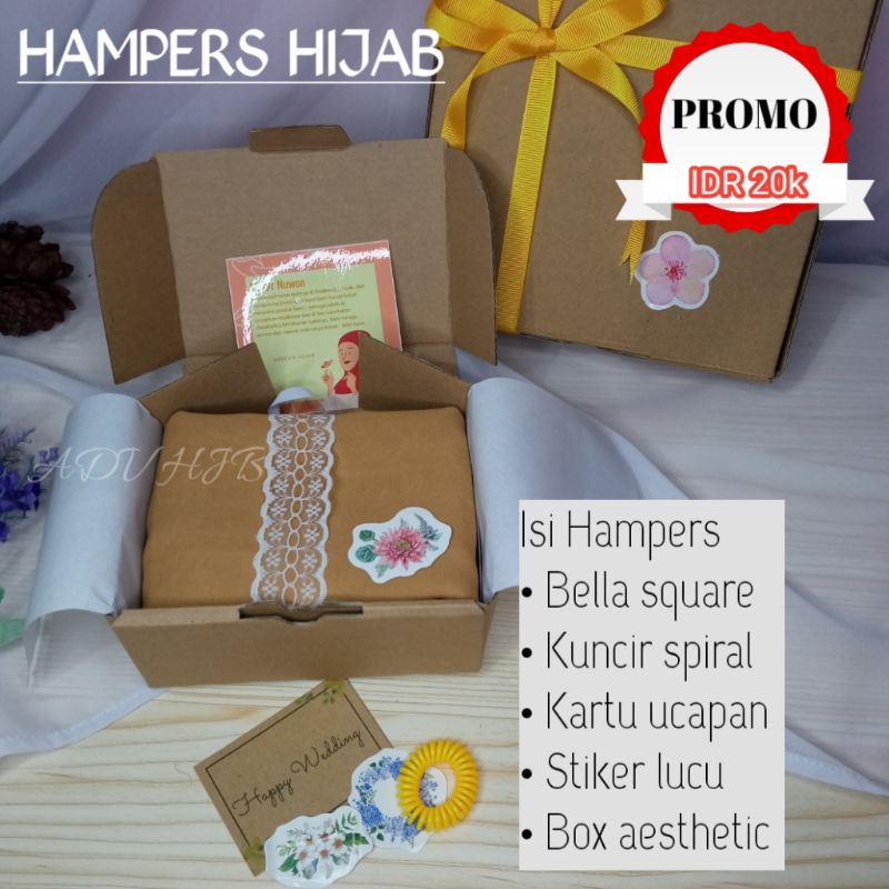 

[HAMPERS HIJAB POLOS SQUARE ] GIFTBOX GRADUATION/ BIRTHDAY KADO ULANG TAHUN WISUDA JILBAB/ KERUD