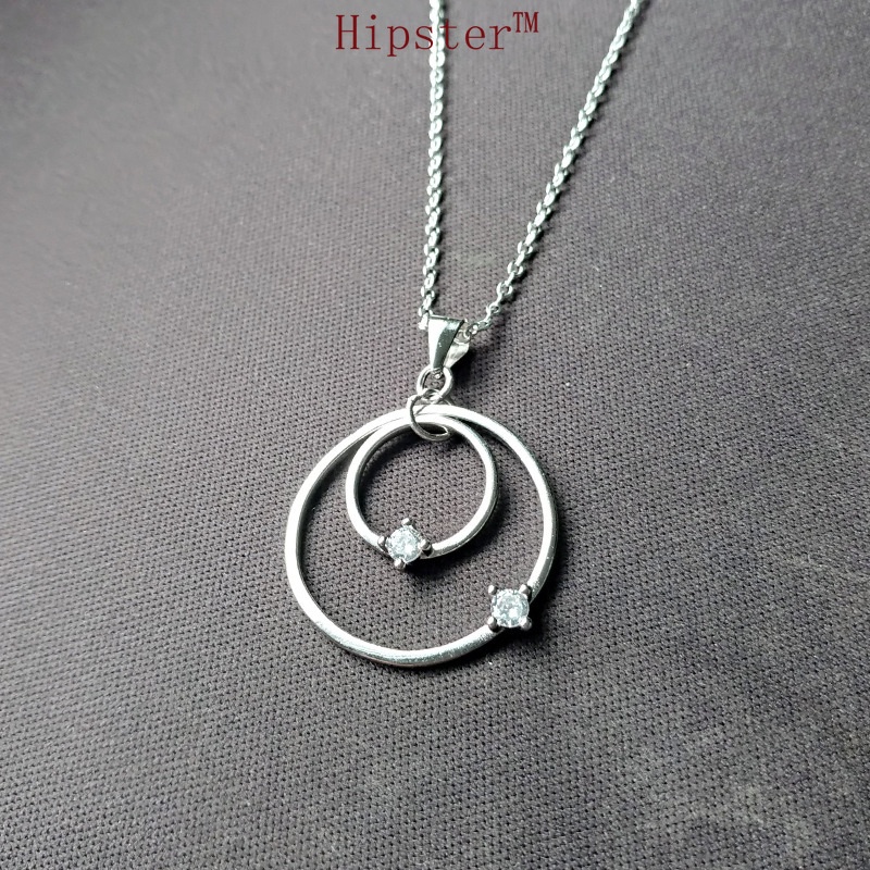 Hot Sale Simple Fashion All-Match Personalized Circle Double Ring Pendant Necklace