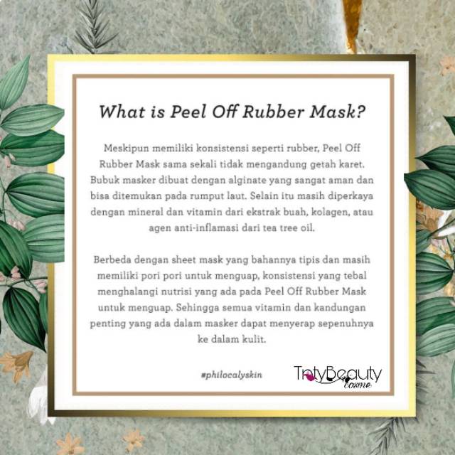 [10Free spatula]Masker philocaly skin Peel off mask 10gr /Masker rubber Philocaly 30gram
