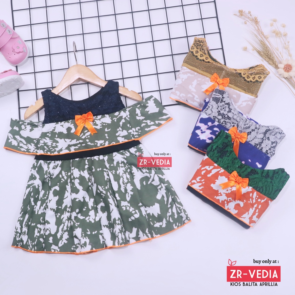 Dress Camilla uk Bayi-4 Tahun / Dres Brukat Sabrina Anak Perempuan Gaun Kensi Pesta Murah Cewek Import