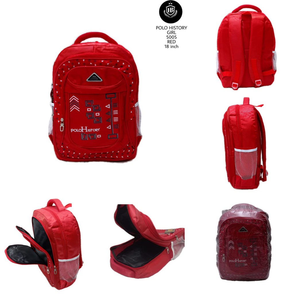 Tas Ransel Sekolah Laptop Anak Perempuan (Girls) Polo History 5005 18 Inch