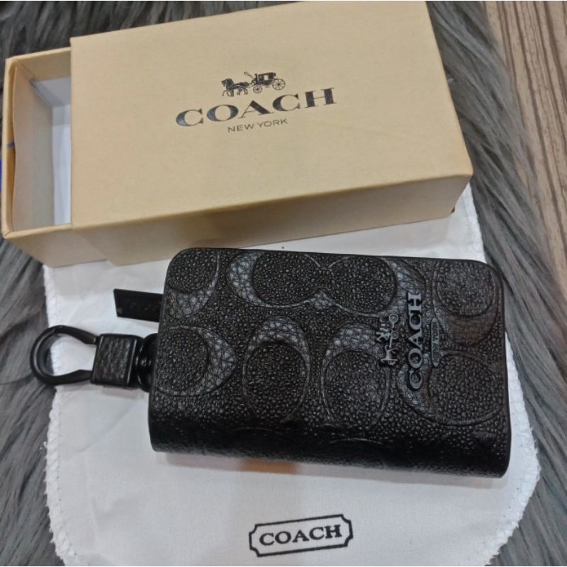 Dompet Gantungan Kunci Stnk Mobil/Motor Coach Import Premium Black .