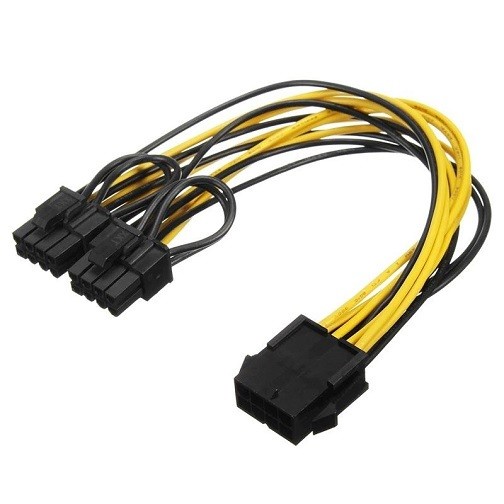 Kabel Power Splitter VGA 6 dan 8 pin Female to 2 x 8 Pin Male PCIE