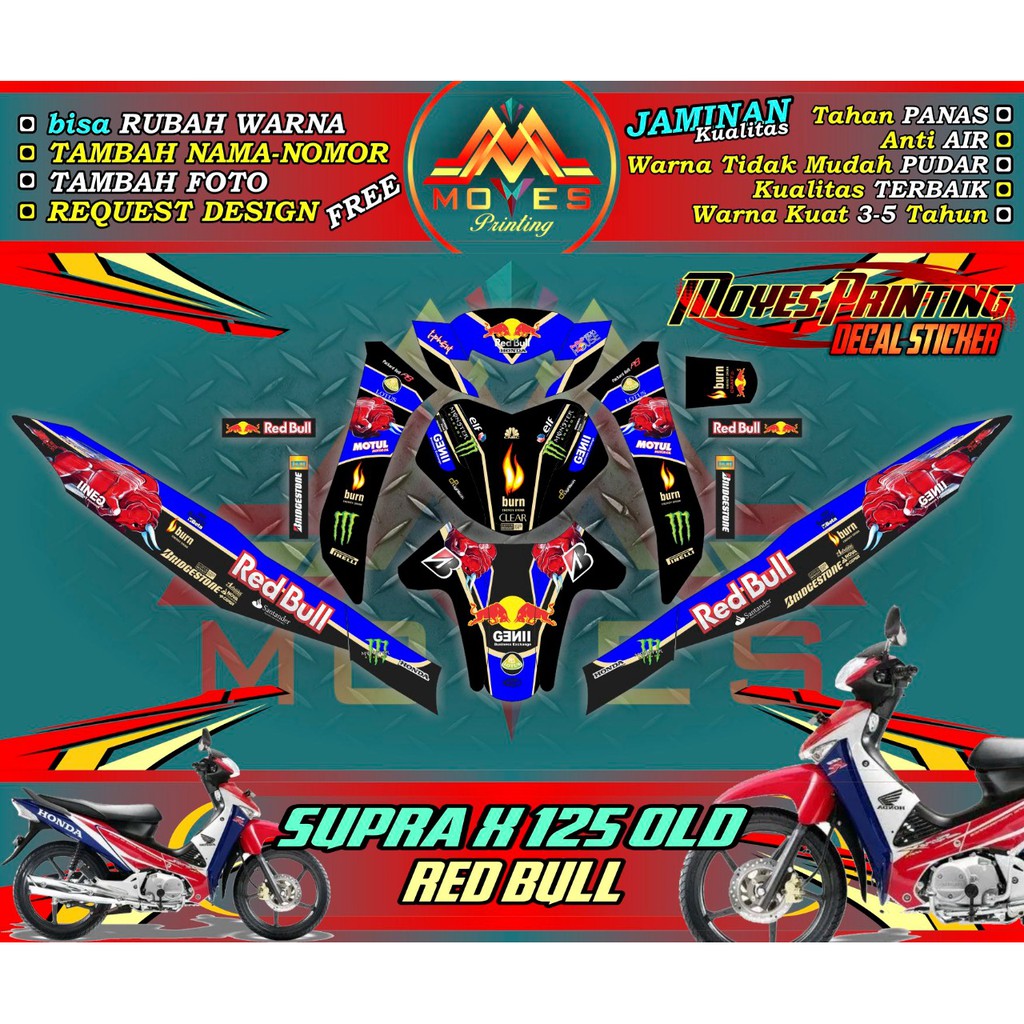 Decal supra x 125 old stiker supra x 125 old stiker motor supra x 125 full body decal stiker vareasi