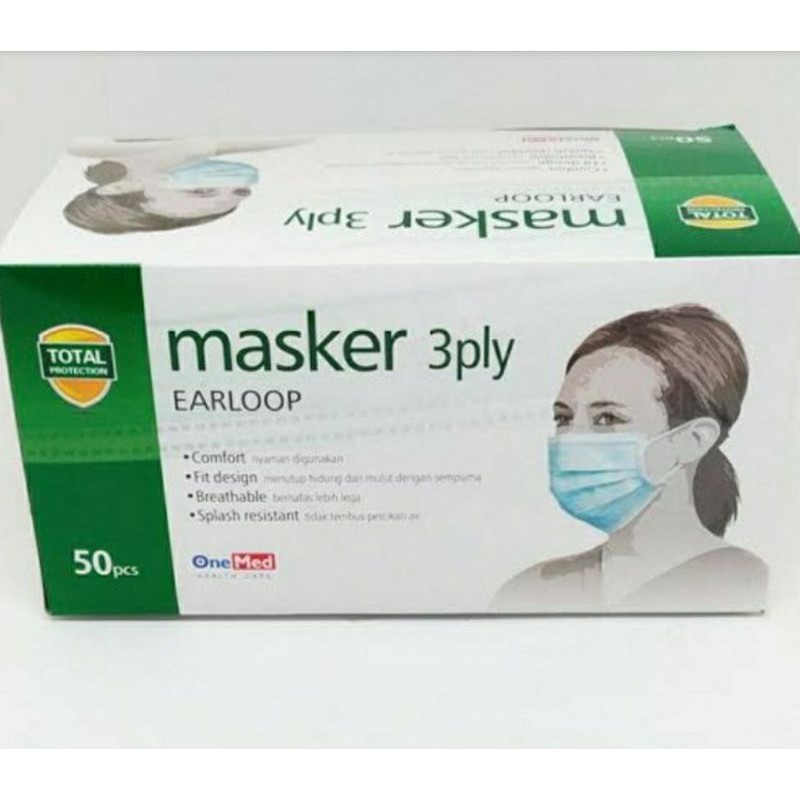 Jual Masker 3ply Onemed Earloop(50pcs) | Shopee Indonesia