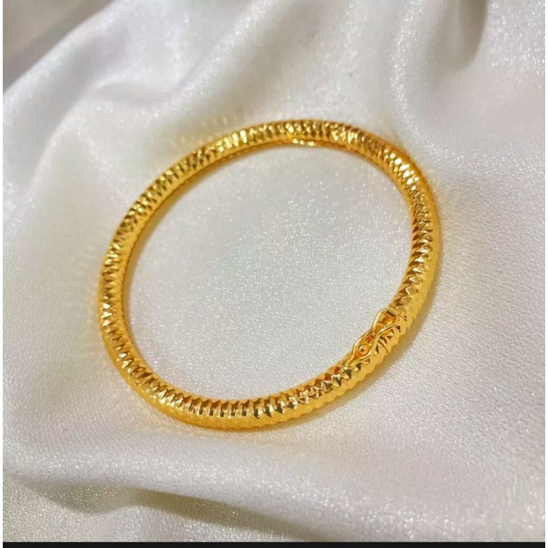 gelang tangan bangkok bulat kopong gold